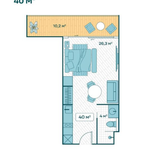 Sun Hills Lakeside, Studio - 40 m²