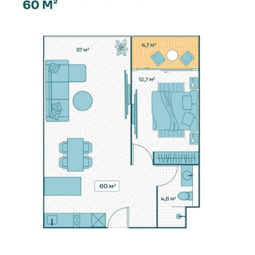 Sun Hills Lakeside, 1 bedroom apartments - from 41.5 m² to 77 m²