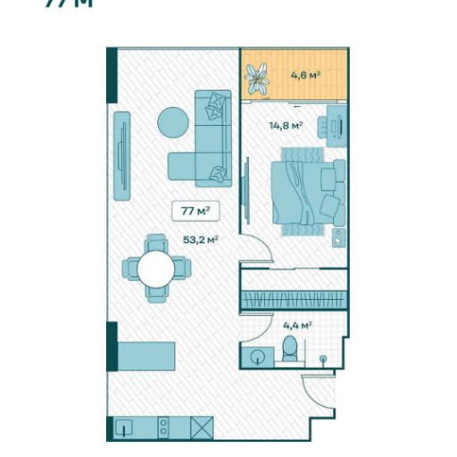Sun Hills Lakeside, 1 Bedroom - 77 m²
